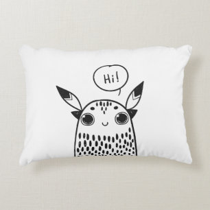 Kleine zwarte en witte staafjes afgebeeld accent kussen