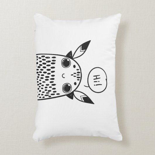 Kleine zwarte en witte staafjes afgebeeld accent kussen (Voorkant(Verticaal))