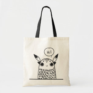 Kleine zwarte en witte staafjes afgebeeld tote bag
