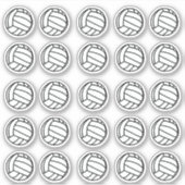 Kleine zwarte en witte volleybalplanner sticker (Voorkant)