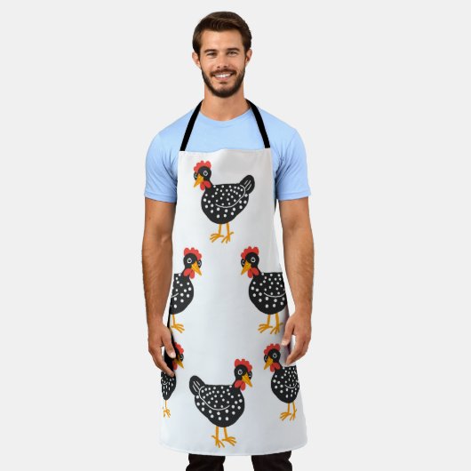 Kleine zwarte hennen schort (Gedragen)