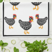 Kleine zwarte hennen theedoek (Gevouwen)
