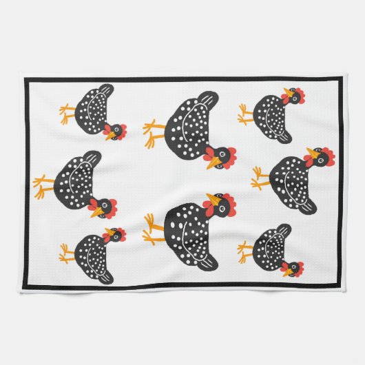 Kleine zwarte hennen theedoek (Horizontaal)