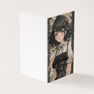  kleine zwarte jurk anime couture lbd blank kaart