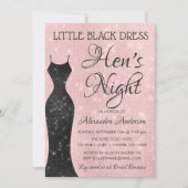 Kleine zwarte jurk Blush Pink Hen's Night Kaart (Voorkant)