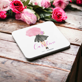 Kleine zwarte jurk Vrouw Stijlvolle Mode Bier Onderzetter