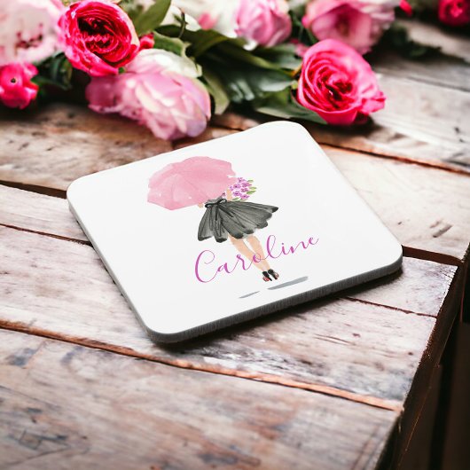 Kleine zwarte jurk Vrouw Stijlvolle Mode Bier Onderzetter