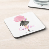 Kleine zwarte jurk Vrouw Stijlvolle Mode Bier Onderzetter (Linkerzijde)