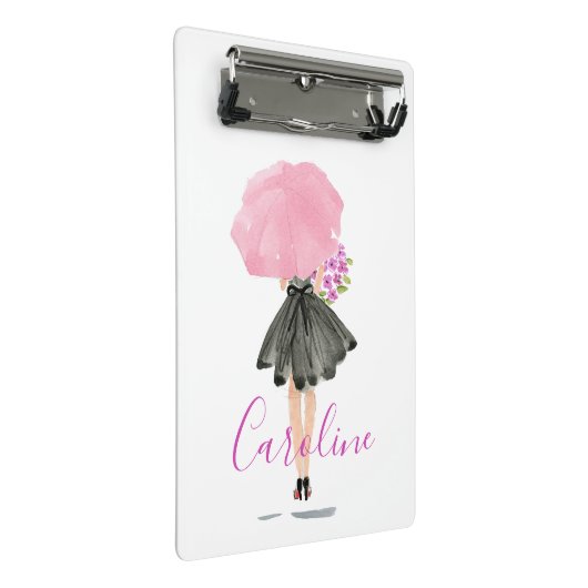 Kleine zwarte jurk Vrouw Stijlvolle Mode Mini Klembord (Schuin)