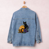 Kleine zwarte kat denim jacket (Hangar)