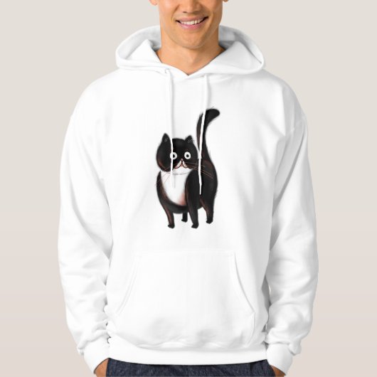 Kleine zwarte kat hoodie (Voorkant)