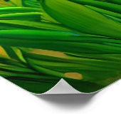 Kleine zwarte kat in een tulpentuin poster (Hoek)