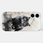 Kleine zwarte kat inkt Case-Mate iPhone case (Achterkant (horizontaal))