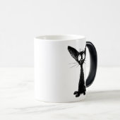 Kleine zwarte kat magische mok (Voorkant rechts)