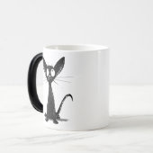 Kleine zwarte kat magische mok (Voorkant links)