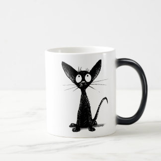 Kleine zwarte kat magische mok