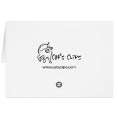 Kleine zwarte kat met pomkin Halloween Kaart (Achterkant Horizontaal)