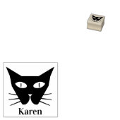 Kleine zwarte kat-ogen rubberstempel (Gestempeld)