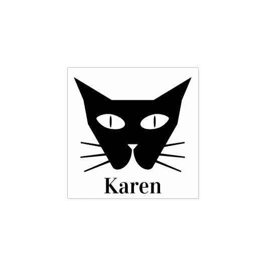 Kleine zwarte kat-ogen rubberstempel (Afrduk)