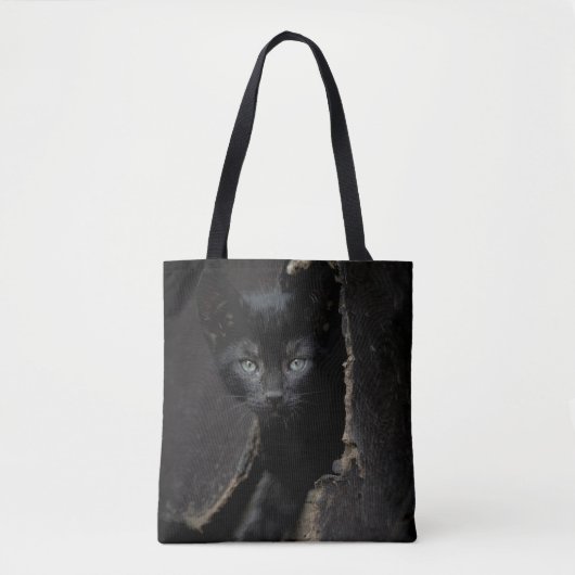 Kleine zwarte Kat Tote Bag (Voorkant)