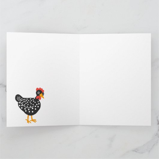Kleine zwarte kip bedankkaart (Binnen)