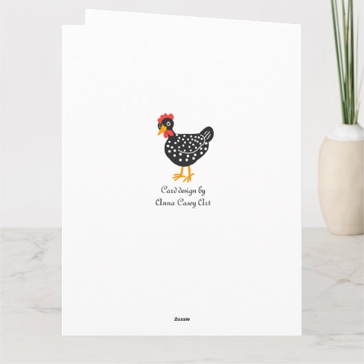 Kleine zwarte kip bedankkaart (Achterkant)