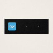 Kleine zwarte Logo Stud Oorbel Display Houder Mini Visitekaartjes (Voorkant)