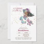 Kleine zwarte mermaïde meisjes Baby shower onder Z Kaart (Voorkant)