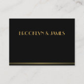 Kleine zwarte monogram Great Gatsby-huwelijks-RSVP Informatiekaartje (Achterkant)