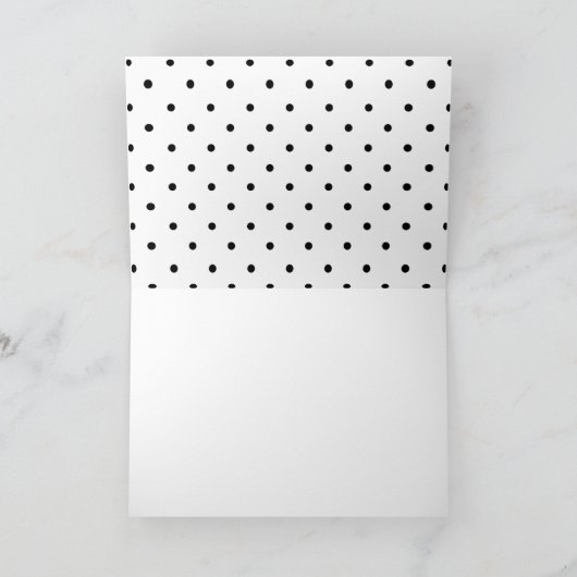 Kleine Zwarte Polka Dots / Roze Rozen Verjaardag K Kaart (Binnen)