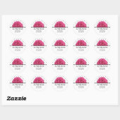 Kleine zwarte polka stippen / Roos adreslabel Stic Ronde Sticker (Vel)