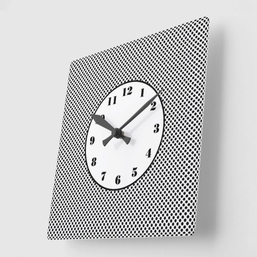 Kleine zwarte poolpunts  vierkante klok (Hoek)