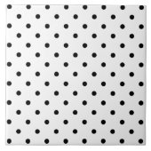 Kleine zwarte poolpunts witte achtergrond tegeltje (Voorkant)