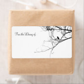Kleine zwarte vogel Bookplate Etiket (Insitu)
