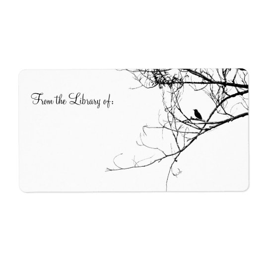 Kleine zwarte vogel Bookplate Etiket (Voorkant)