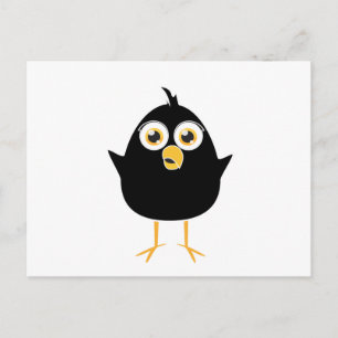 Kleine zwarte vogel briefkaart