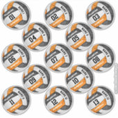 kleine zwarte volleybalspeler met 13 zwarte volley sticker (Voorkant)