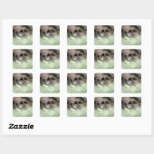 Kleine zwarte wolf vierkante sticker (Vel)