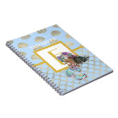 Kleine zwarte zeemannen blauw schaaltje Monogram m Notitieboek (Rechterzijde)