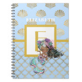 Kleine zwarte zeemannen blauw schaaltje Monogram m Notitieboek (Voorkant)