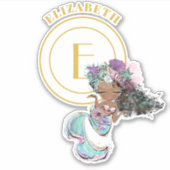 Kleine zwarte Zeemruid Blauwe Schaalschilfers Mono Sticker (Voorkant)