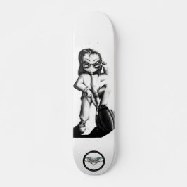 Kleine zwarte zwarte en witte kind persoonlijk skateboard