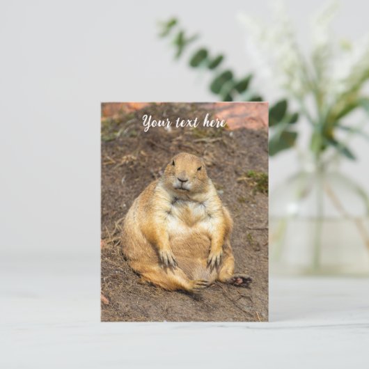 kleine zwartstaartprairiehond feestdagenkaart (Staand voorkant)