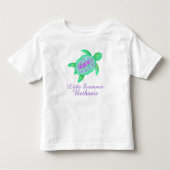 Kleine zwemmer meisjes groen paarse schildpad t-sh kinder shirts (Voorkant)