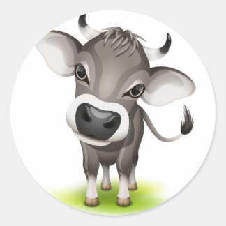Kleine zwitserse koe ronde sticker