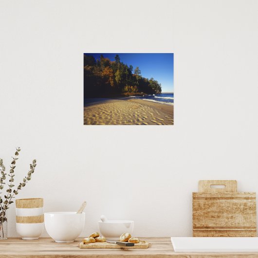 Kleinenstrand bij Pictured Rocks National Poster (Keuken)