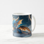 Kleiner blauer Dino auf einer Wolke  Koffiemok (Voorkant rechts)