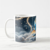 Kleiner blauer Dino auf einer Wolke  Koffiemok (Links)