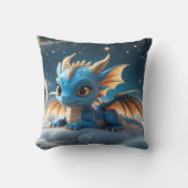 Kleiner blauer Dino auf einer Wolke Kussen (Voorkant)