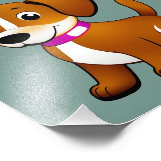 Kleiner brauner Hund, stehend -  Foto Afdruk (Hoek)